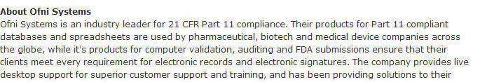Description of Ofni Systems