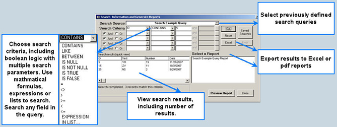 Using the Search Engine in the Part 11 Toolkit – Select search criteria, view search results and export results to Excel or reports.