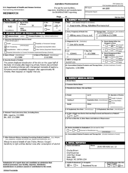 Sample_MedWatch_Form_3500A